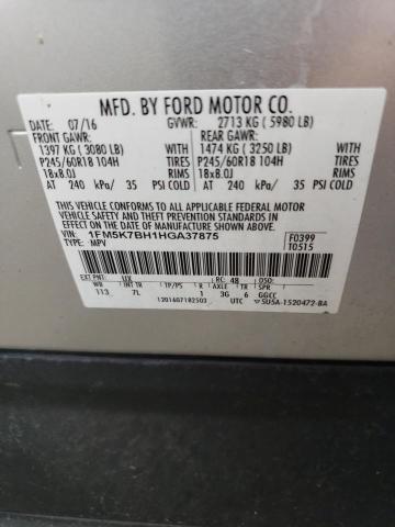 Photo 10 from auction – 2017 FORD EXPLORER with VIN 1FM5K7BH1HGA37875