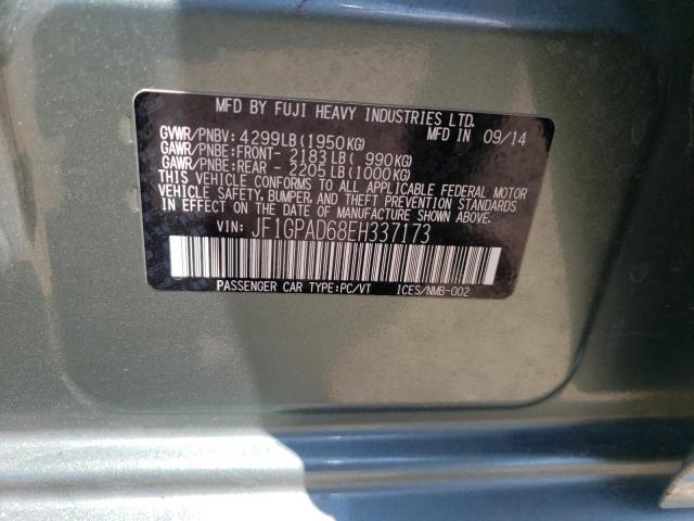 Фото 10 с аукциона – 2014 SUBARU IMPREZA PR с VIN JF1GPAD68EH337173
