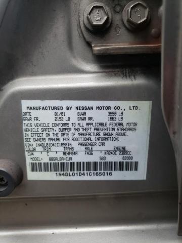 Photo 10 from auction – 2001 NISSAN ALTIMA XE with VIN 1N4DL01D41C165016