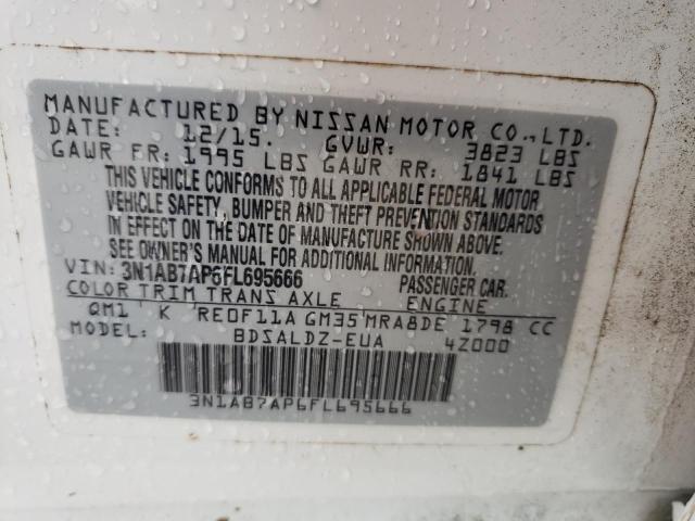 Photo 10 from auction – 2015 NISSAN SENTRA S with VIN 3N1AB7AP6FL695666