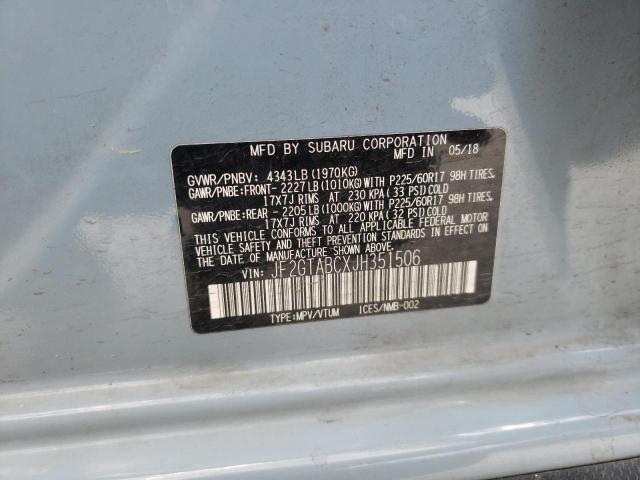 Photo 10 from auction – 2018 SUBARU CROSSTREK with VIN JF2GTABCXJH351506