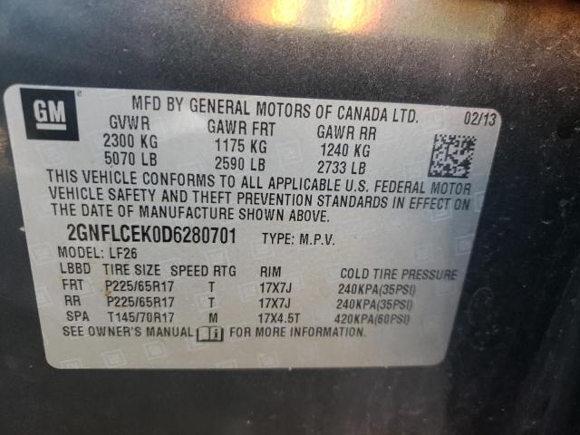 Photo 10 from auction – 2013 CHEVROLET EQUINOX LS with VIN 2GNFLCEK0D6280701