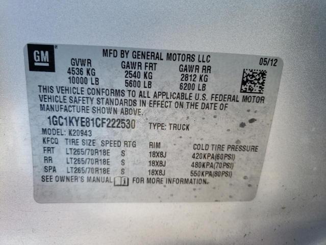 Photo 10 from auction – 2012 CHEVROLET SILVERADO with VIN 1GC1KYE81CF222530