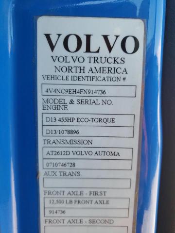 Photo 10 from auction – 2015 VOLVO VN VNL with VIN 4V4NC9EH4FN914736