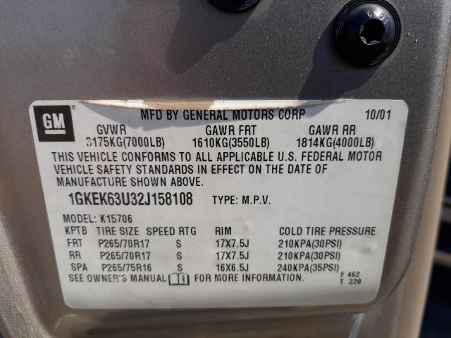 Photo 10 from auction – 2002 GMC DENALI with VIN 1GKEK63U32J158108