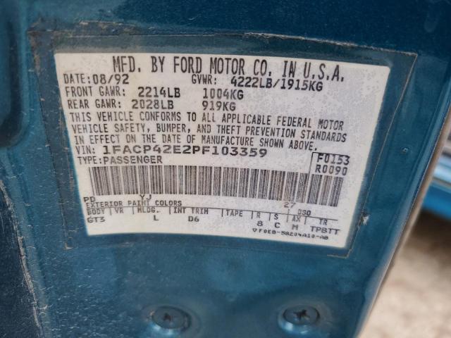Photo 10 from auction – 1993 FORD MUSTANG GT with VIN 1FACP42E2PF103359