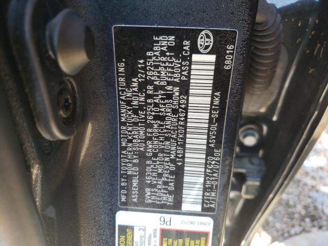 Photo 10 from auction – 2015 TOYOTA CAMRY LE with VIN 4T4BF1FK0FR467492
