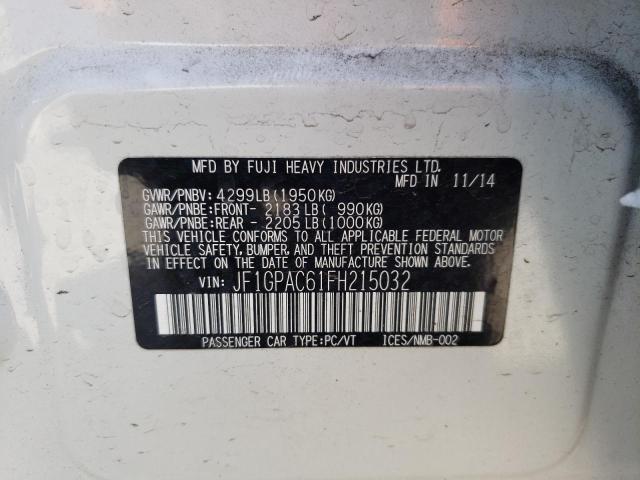 Photo 10 from auction – 2015 SUBARU IMPREZA PR with VIN JF1GPAC61FH215032