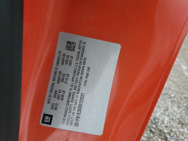 Photo 10 from auction – 2013 CHEVROLET CAMARO LT with VIN 2G1FB1E3XD9133527