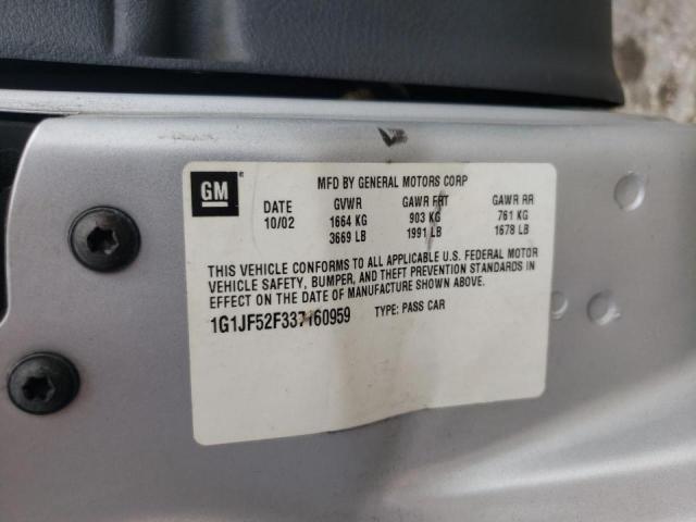 Photo 10 from auction – 2003 CHEVROLET CAVALIER L with VIN 1G1JF52F337160959