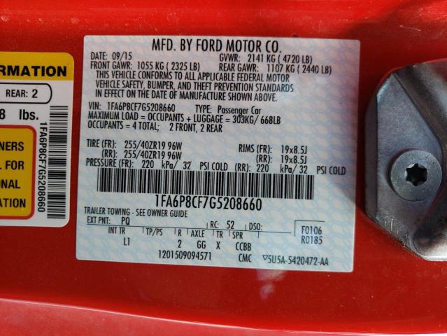 Photo 10 from auction – 2016 FORD MUSTANG GT with VIN 1FA6P8CF7G5208660