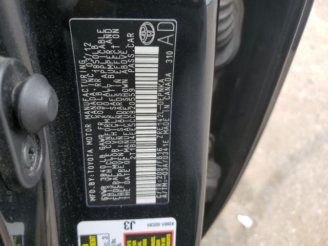 Photo 10 from auction – 2012 TOYOTA COROLLA BA with VIN 2T1BU4EE5CC820559