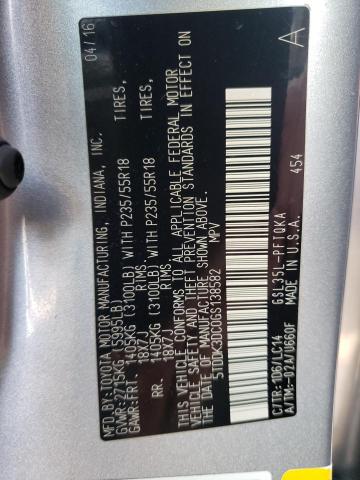 Photo 10 from auction – 2016 TOYOTA SIENNA XLE with VIN 5TDDK3DC0GS138582