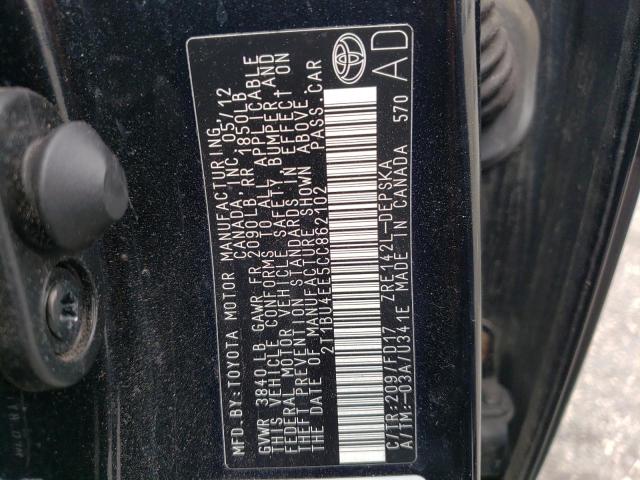 Photo 10 from auction – 2012 TOYOTA COROLLA BA with VIN 2T1BU4EE5CC862102