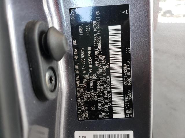 Photo 10 from auction – 2021 TOYOTA HIGHLANDER with VIN 5TDCZRAH1MS520934