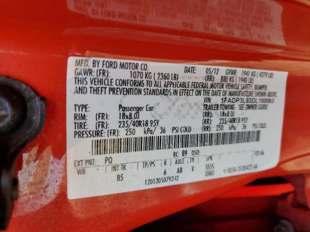 Zdjęcie 10 z aukcji – 2013 FORD FOCUS ST z VIN 1FADP3L93DL100063