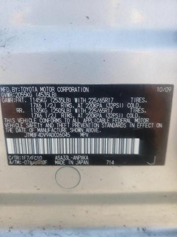 Photo 10 from auction – 2010 TOYOTA RAV4 with VIN JTMBF4DV9AD026045