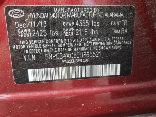 Photo 10 from auction – 2014 HYUNDAI SONATA GLS with VIN 5NPEB4AC8EH865521