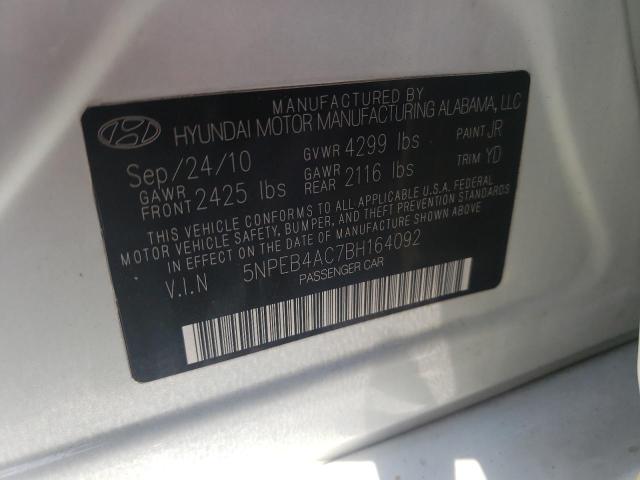 Photo 10 from auction – 2011 HYUNDAI SONATA GLS with VIN 5NPEB4AC7BH164092