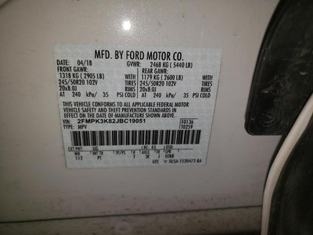 Photo 10 from auction – 2018 FORD EDGE TITAN with VIN 2FMPK3K82JBC19051