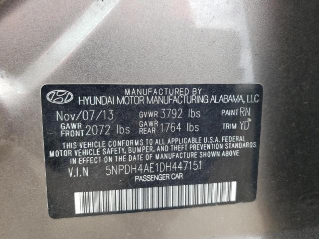 Photo 10 from auction – 2013 HYUNDAI ELANTRA GL with VIN 5NPDH4AE1DH447151
