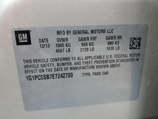 Photo 10 from auction – 2014 CHEVROLET CRUZE LT with VIN 1G1PC5SB7E7242700