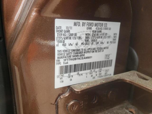 Photo 10 from auction – 2012 FORD F250 SUPER with VIN 1FT7W2BT6CEA95851