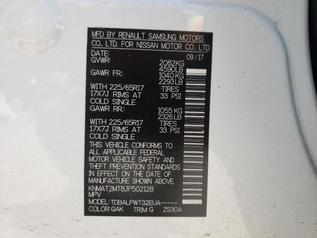 Photo 10 from auction – 2018 NISSAN ROGUE S with VIN KNMAT2MT8JP502128
