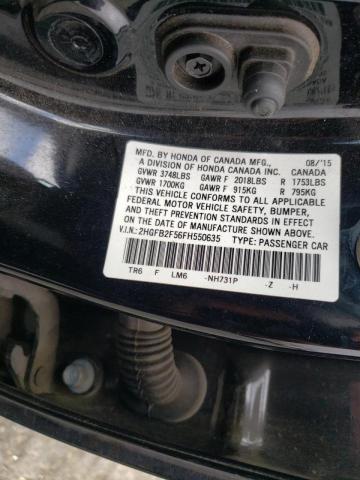 Photo 10 from auction – 2015 HONDA CIVIC LX with VIN 2HGFB2F56FH550635