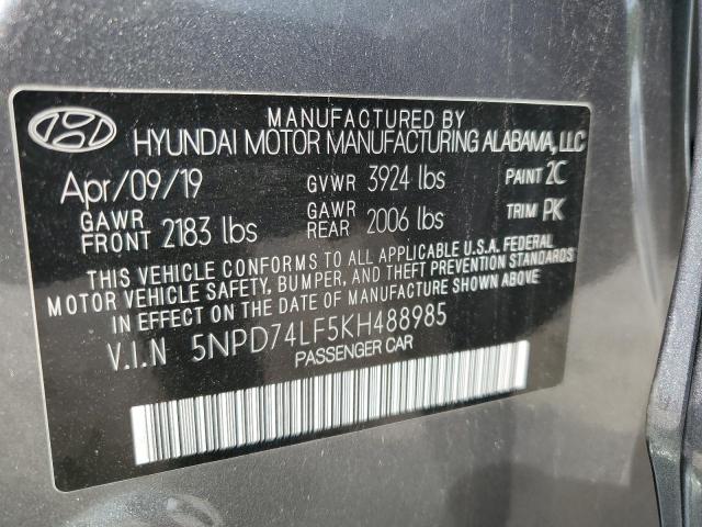 Photo 10 from auction – 2019 HYUNDAI ELANTRA SE with VIN 5NPD74LF5KH488985