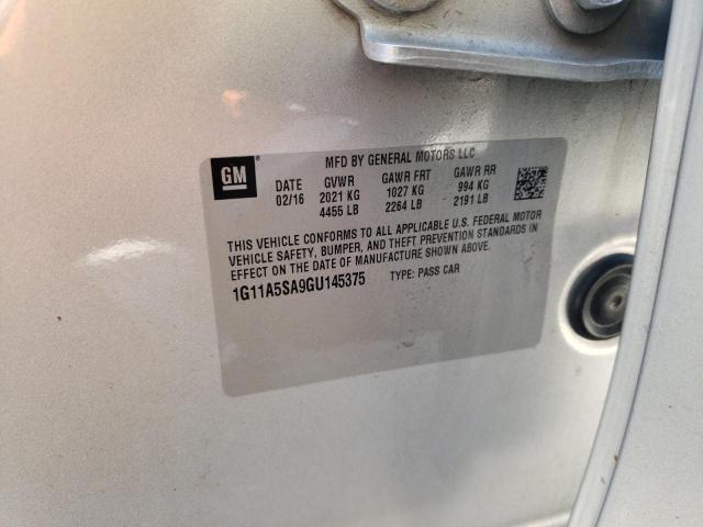 Photo 10 from auction – 2016 CHEVROLET MALIBU with VIN 1G11A5SA9GU145375
