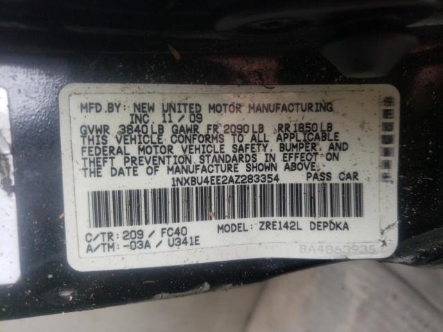 Photo 10 from auction – 2010 TOYOTA COROLLA with VIN 1NXBU4EE2AZ283354