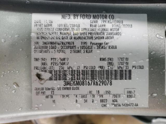 Photo 10 from auction – 2007 MERCURY MILAN PREM with VIN 3MEHM08167R629078
