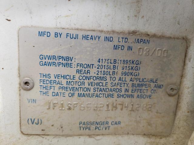 Photo 10 from auction – 2001 SUBARU FORESTER S with VIN JF1SF65621H741282