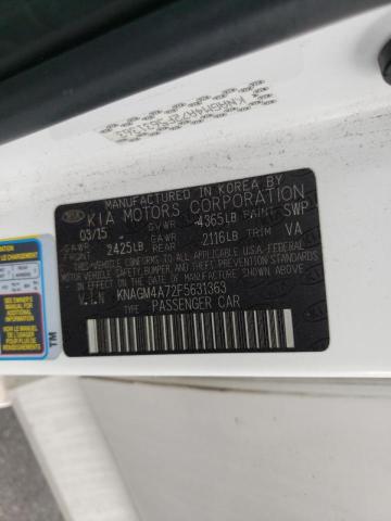 Photo 10 from auction – 2015 KIA OPTIMA LX with VIN KNAGM4A72F5631363