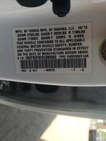 Photo 10 from auction – 2013 HONDA CIVIC EX with VIN 19XFB2F82DE085563