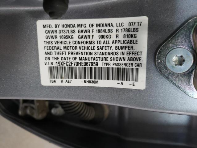 Photo 10 from auction – 2017 HONDA CIVIC EX with VIN 19XFC2F70HE067959