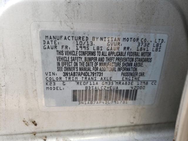Photo 10 from auction – 2013 NISSAN SENTRA with VIN 3N1AB7AP4DL791731