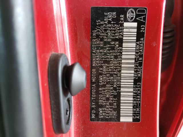 Photo 10 from auction – 2015 TOYOTA COROLLA L with VIN 2T1BURHE1FC385729