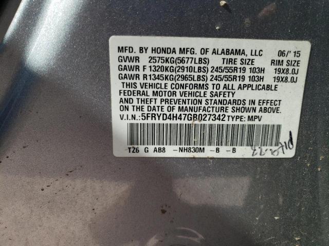 Photo 10 from auction – 2016 ACURA MDX TECHNO with VIN 5FRYD4H47GB027342