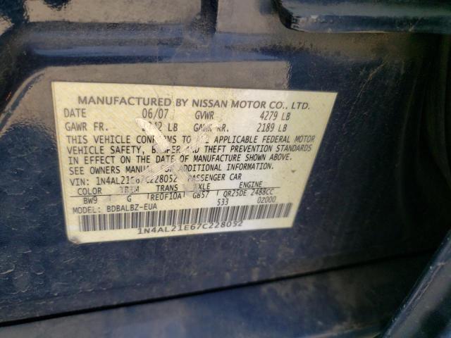 Photo 10 from auction – 2007 NISSAN ALTIMA 2.5 with VIN 1N4AL21E67C228052