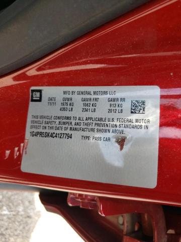 Photo 10 from auction – 2012 BUICK VERANO CON with VIN 1G4PR5SK4C4127794