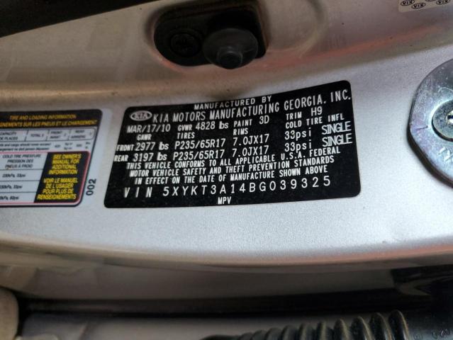 Photo 10 from auction – 2011 KIA SORENTO BA with VIN 5XYKT3A14BG039325