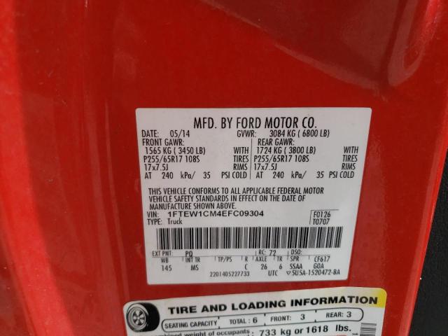 Photo 10 from auction – 2014 FORD F150 SUPER with VIN 1FTEW1CM4EFC09304