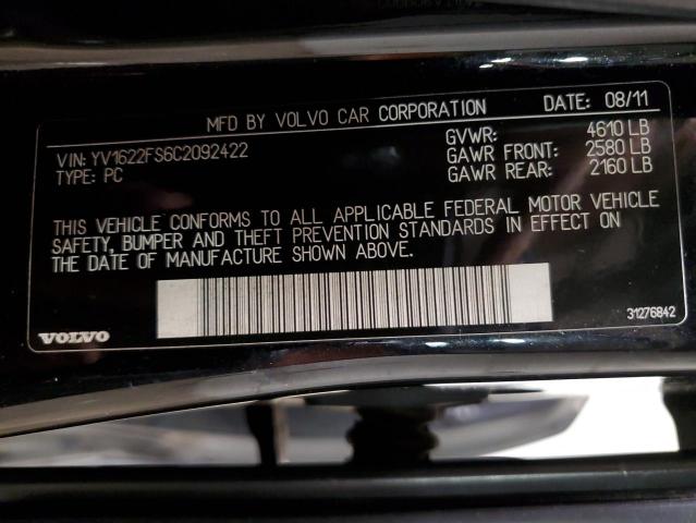 Photo 10 from auction – 2012 VOLVO S60 T5 with VIN YV1622FS6C2092422