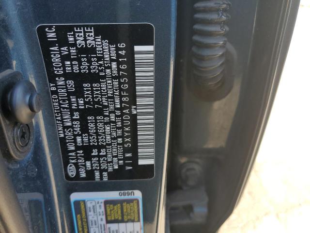 Photo 10 from auction – 2015 KIA SORENTO EX with VIN 5XYKUDA78FG576146