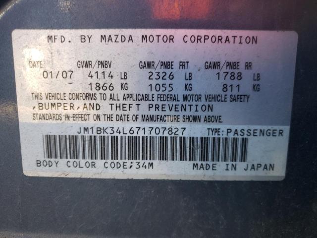 Photo 10 from auction – 2007 MAZDA SPEED 3 with VIN JM1BK34L671707827