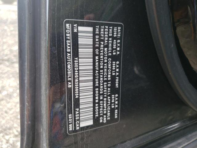 Photo 10 from auction – 2006 SAAB 9-5 BASE with VIN YS3ED49G163506034