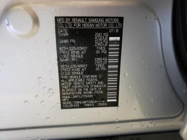 Photo 10 from auction – 2020 NISSAN ROGUE S with VIN KNMAT2MV2LP511430