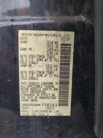 Photo 10 from auction – 2017 NISSAN FRONTIER S with VIN 1N6AD0EV8HN758161